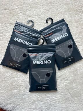 Macpac Merino 180 Women's Briefs - Black (Set of 3, Size 12) Merino Baselayer
